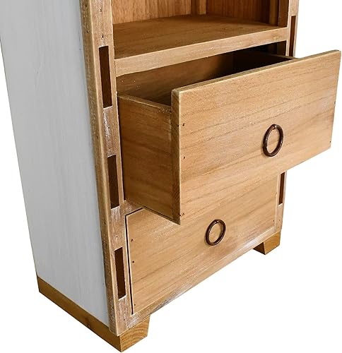 Miniatura 7 de Aecipl Estante de madera maciza para barco, decoración de pared náutica, estantería con temática de playa, estantes grandes de madera de 3 niveles