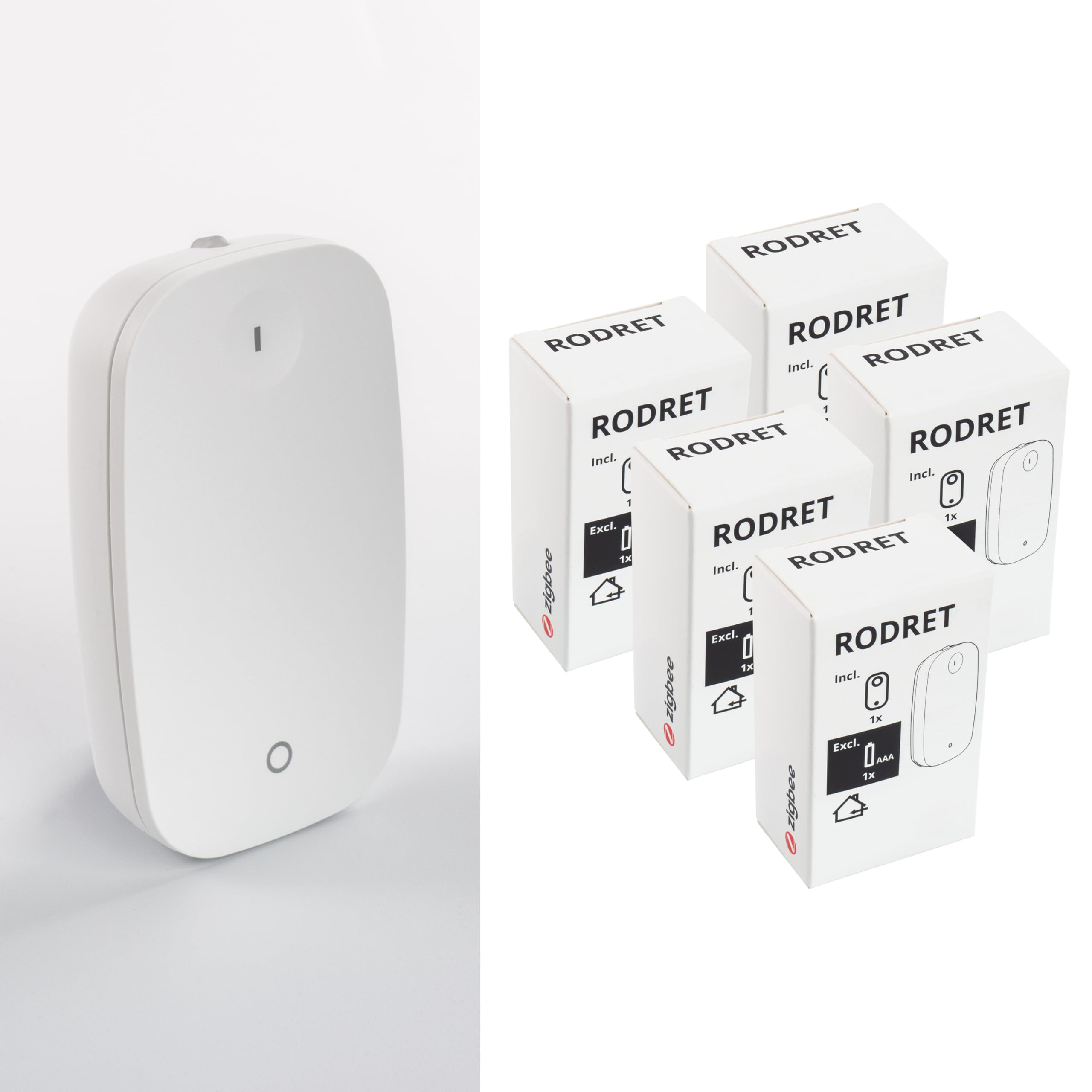 RODRET Zigbee - 5 mandos a distancia inalámbricos/interruptores de atenuación para sistemas domésticos inteligentes, funciona con TRADFRI/DIRIGERA, color blanco