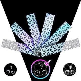 LOOM Reflective Stickers Kit (6pcs Prism-Gray)• Nighttime Safety Waterproof Self-Adhesive Decals for Helmets, Skateboard, Bike, Scooter, E-Bike, Motorcycle & Strollers • Bright Colors