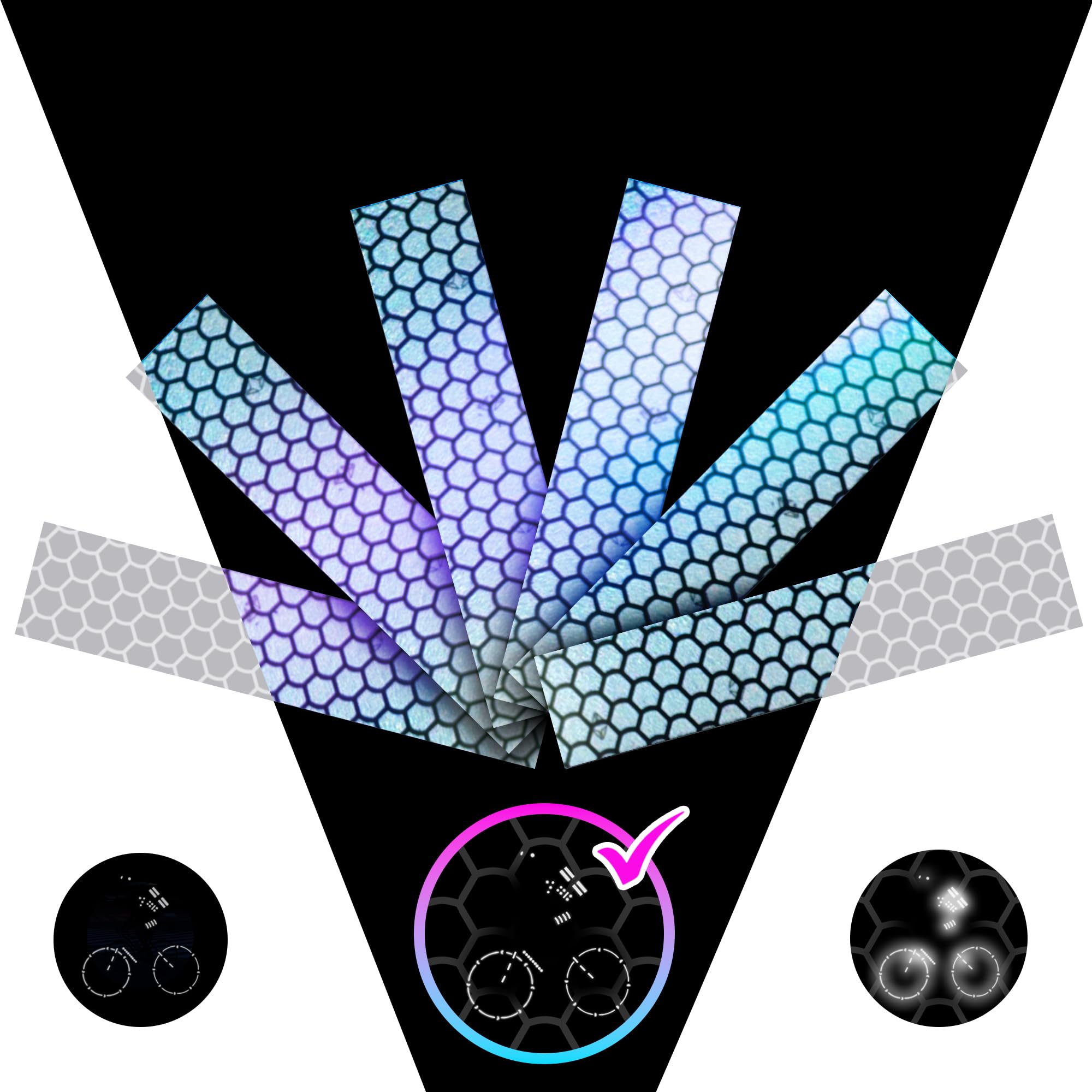 LOOM® Reflective Strips for Helmets &amp; Cars | 6pc | Gray