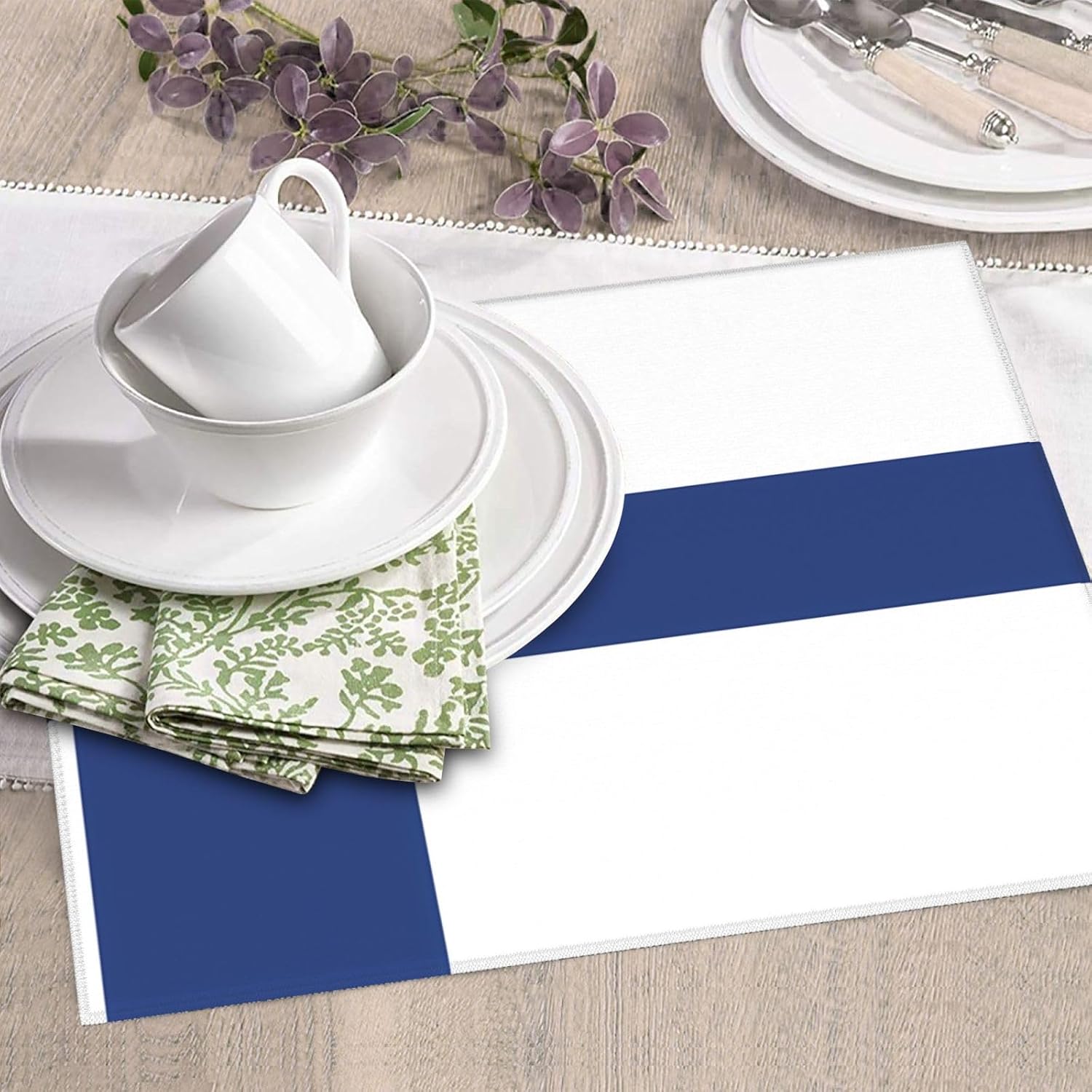 Finnish Flag Kitchen Countertop Absorbent Mat Non Slip Double Sided Design for Appliance Protection Decoration