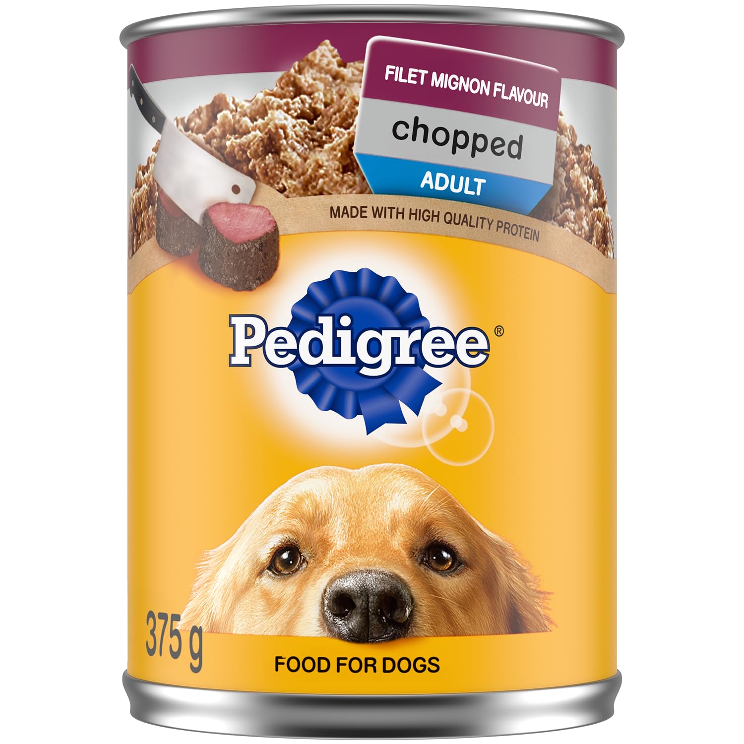 PEDIGREE CHOPPED Ground Adult Soft Wet Dog Food – Filet Mignon Beef Flavour – With Beef - 12x 375g (13 oz) Cans image 3