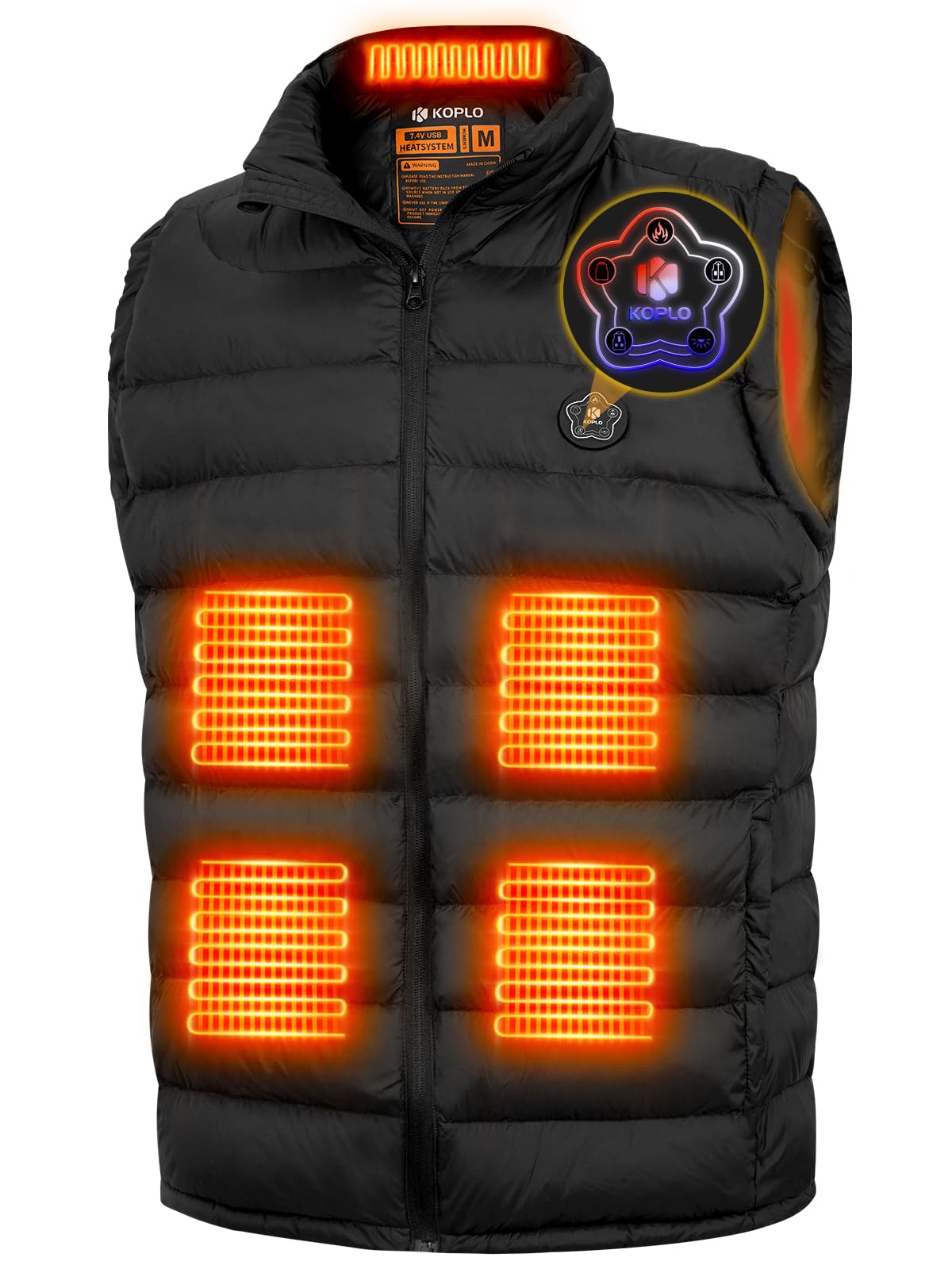 KOPLO Heated Vest for Men, 14400mAh Battery Pack with Lightweight Rechargeable Electric Heating Vest
