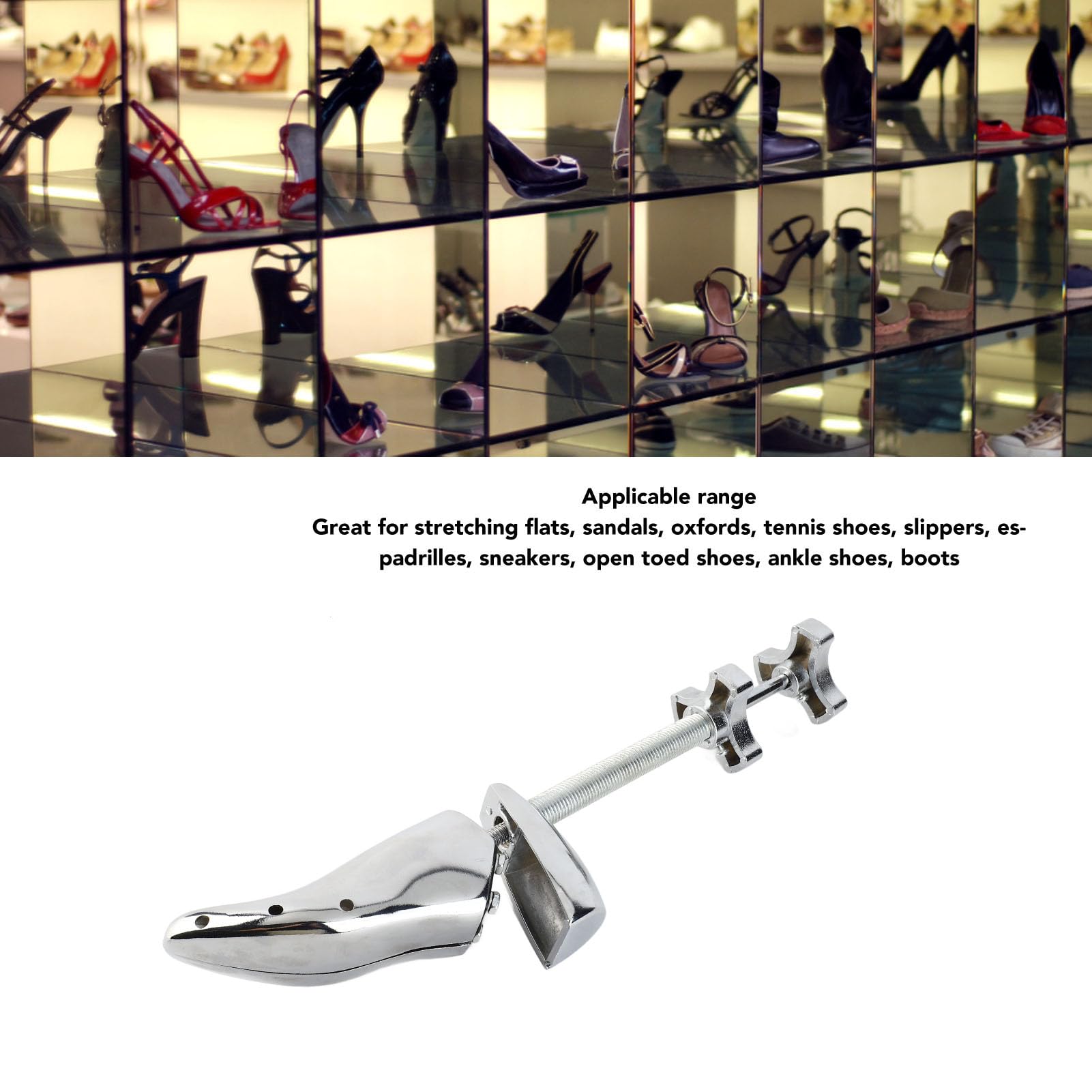 KIMISS Camilla de Zapatos Profesional, Expansor de Ampliación de Aleación de Aluminio para Varios Zapatos Alivia los Problemas del Pie Uso de Cuero de Vegetación de Grandes Platos Ls Doble Placa
