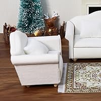 Vista 4 de Sofá de casa de muñecas Cutemini con cojín, sofá en miniatura a escala 1:12, sillón con brazos, muebles para sala de estar, silla de lectura