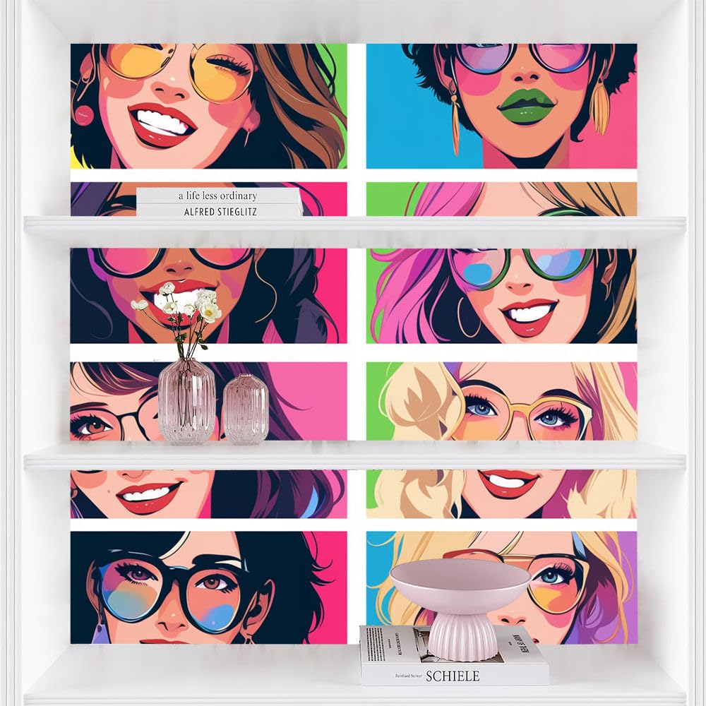 Papel pintado autoadhesivo Chicas de dibujos animadosCaricaturas modernas de chicas de moda Papel tapiz adhesivo papel de contacto papel de pared papel de pared fácil de despegar para mesita de noch