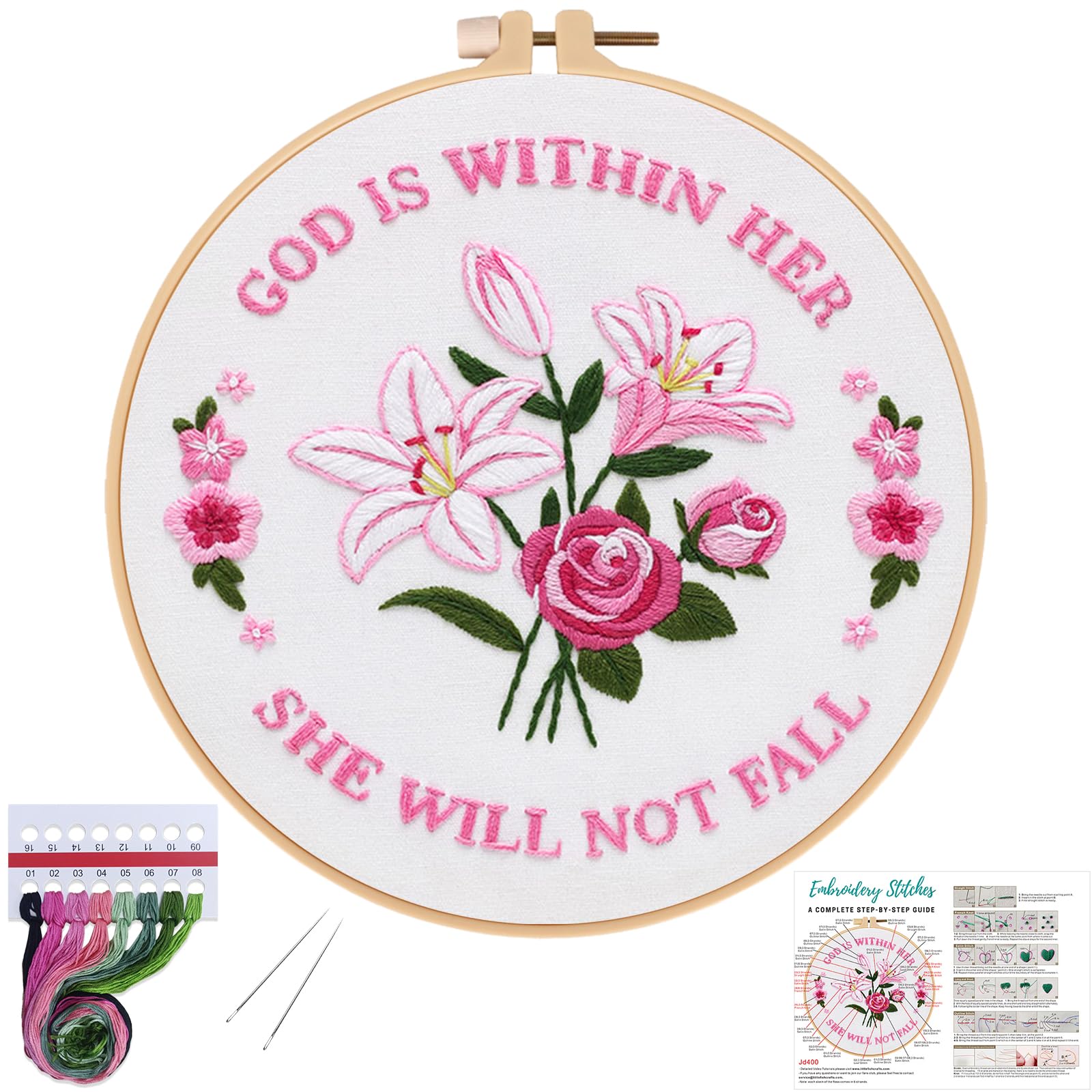 DIY Tulip Embroidery Kit - Beginner Floral Cross Stitch -1