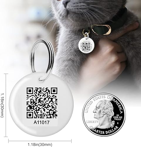 Miniatura 2 de Anzir - Etiquetas para perro con QR sin grabado para mascotas, etiquetas de identificación de perro, etiquetas personalizadas para perro con perfil