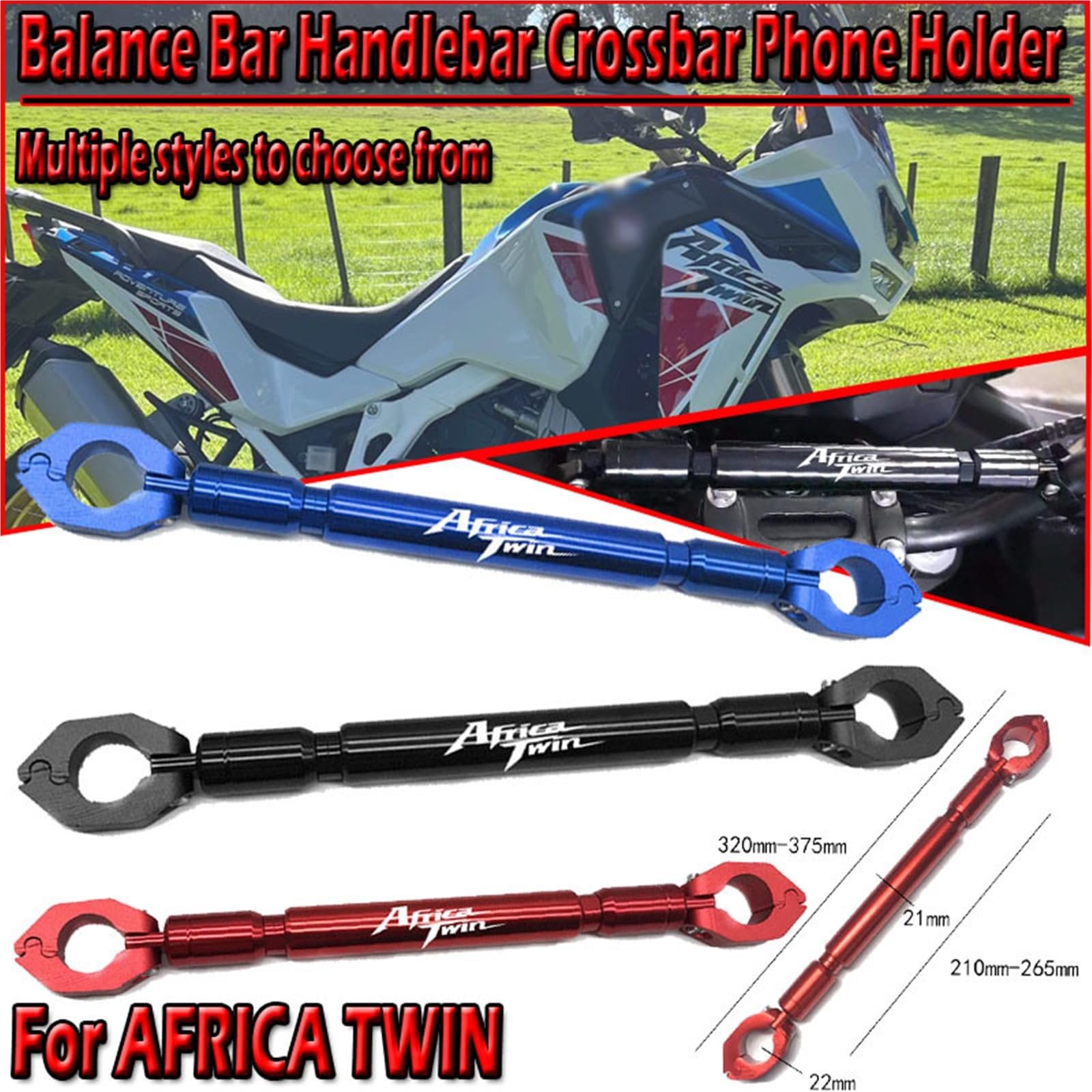 Mostek kierownicy motocykla Akcesoria motocyklowe równoważnia kierownica poprzeczka uchwyt na telefon Pasuje do Africa Twin 1100 CRF1100L CRF L 2020-2024 2025(Silver NO LOGO)
