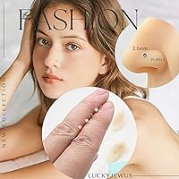 Vista 5 de Aretes de nariz chapados en oro de 14 quilates en forma de L para mujeres y hombres, 0.71 onzas, pequeño en forma de L, calibre 20, piercing