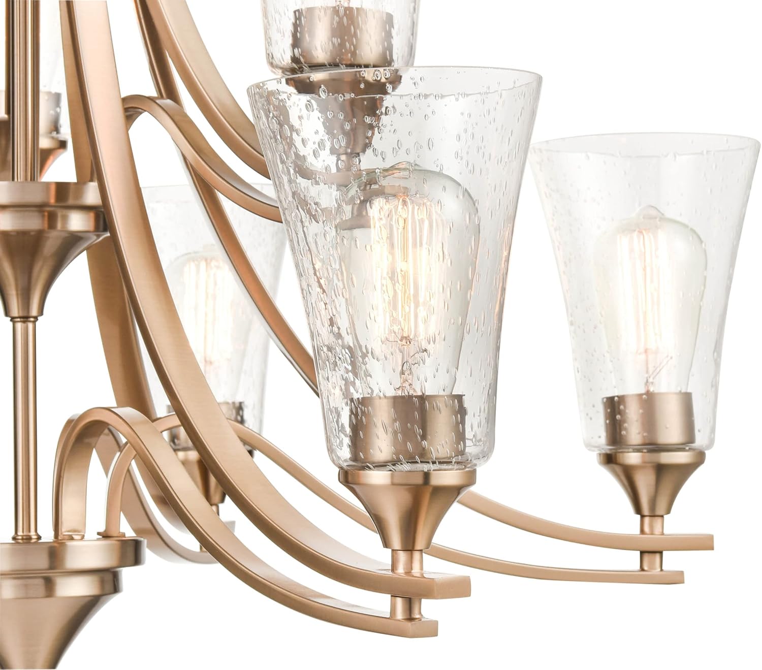 Millennium 1469-SN Transitional Nine Light Chandelier from Natalie Collection in Pwt, Nckl, B/S, Slvr. Finish