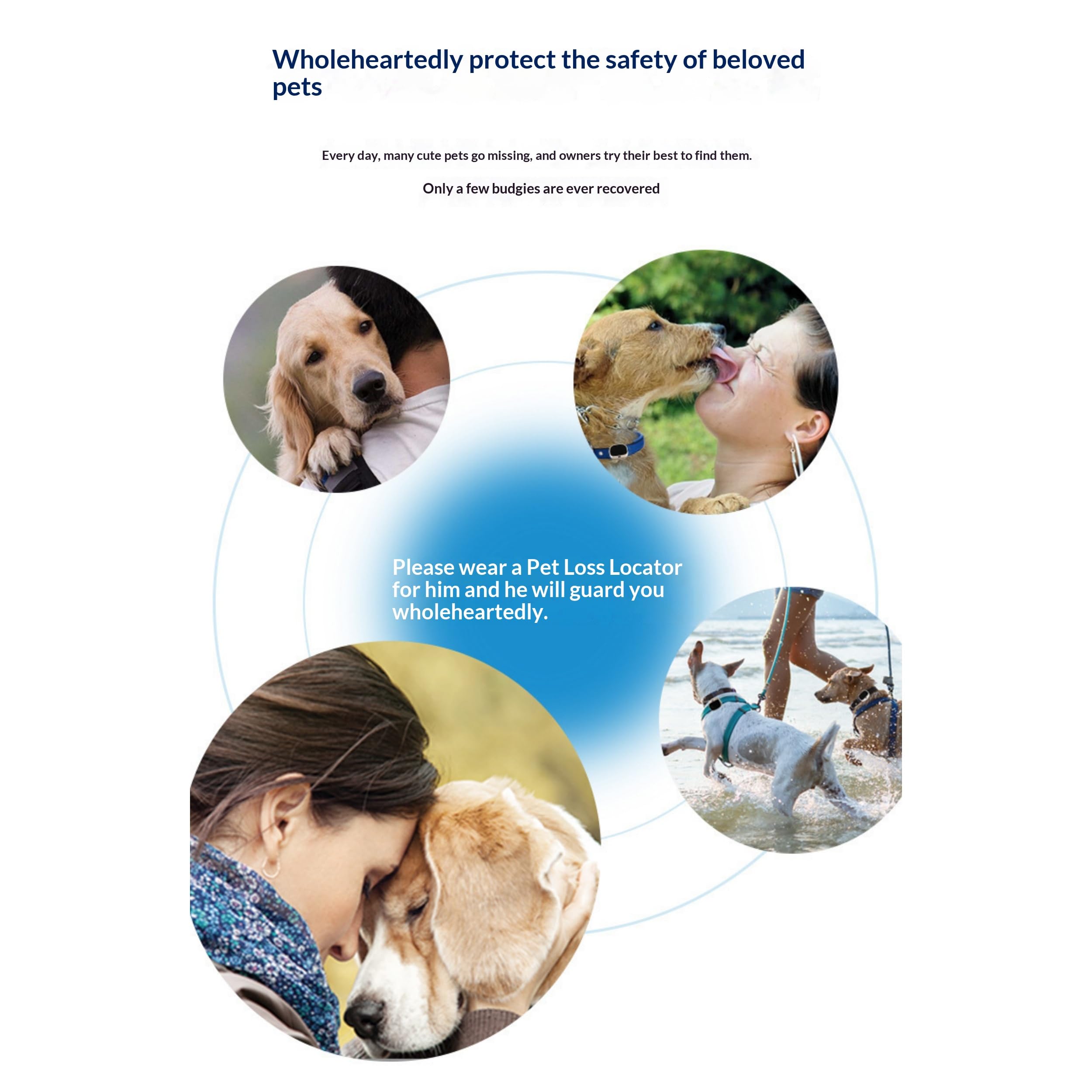 Clôture GPS sans fil et collier de suivi pour animal domestique, système de confinement rechargeable et étanche, avec moniteur vocal/alarme de batterie faible, pour chiens de petite et moyenne taille