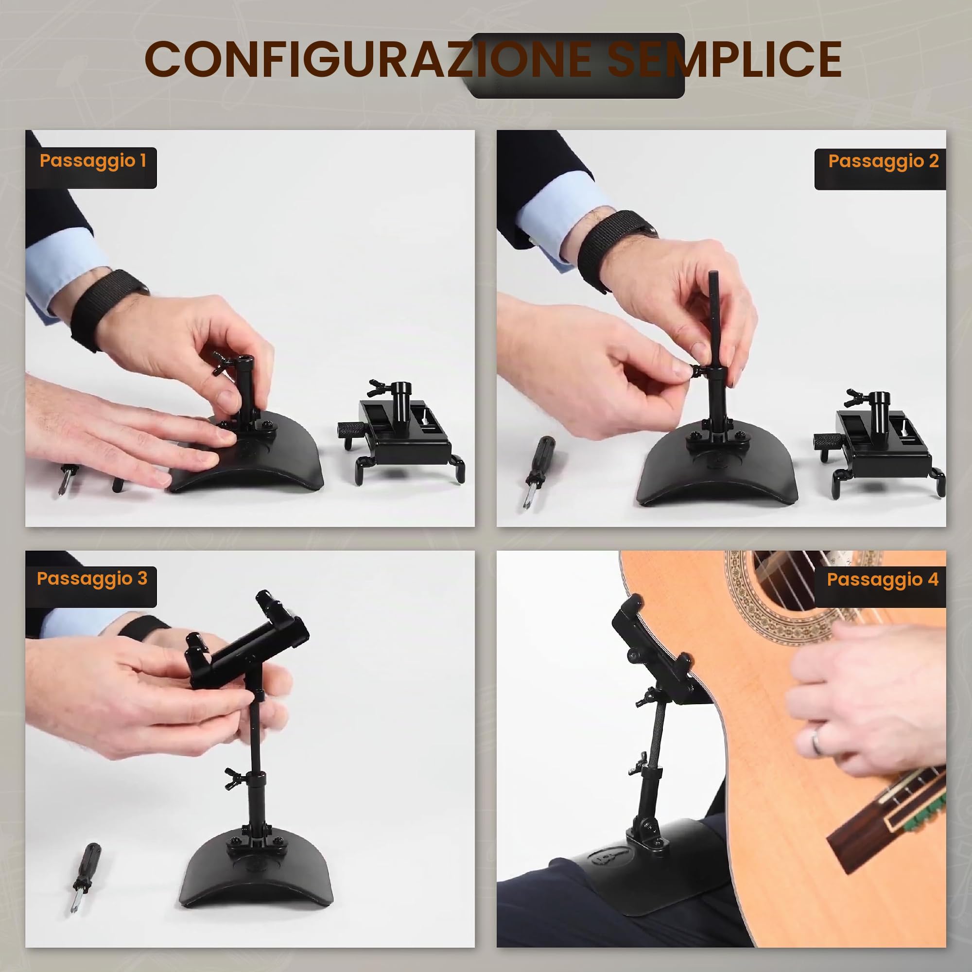 Supporto per chitarra classica, supporto professionale per chitarra classica, inclinazione del 20%, supporto per chitarra acustica, supporto romantico per chitarra