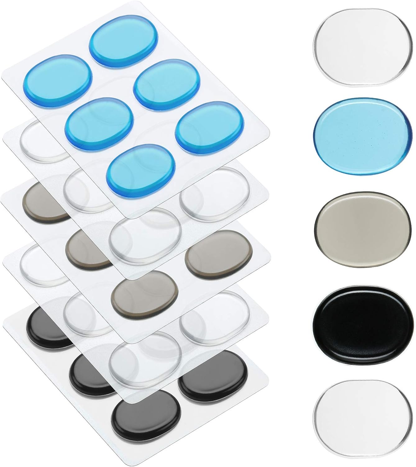 30 Pieces Drum Dampeners Gels Silicone Gel Pads Soft Drum Dampeners for Drums Cymbals Tone Control, 30 Pieces, Color Set 1