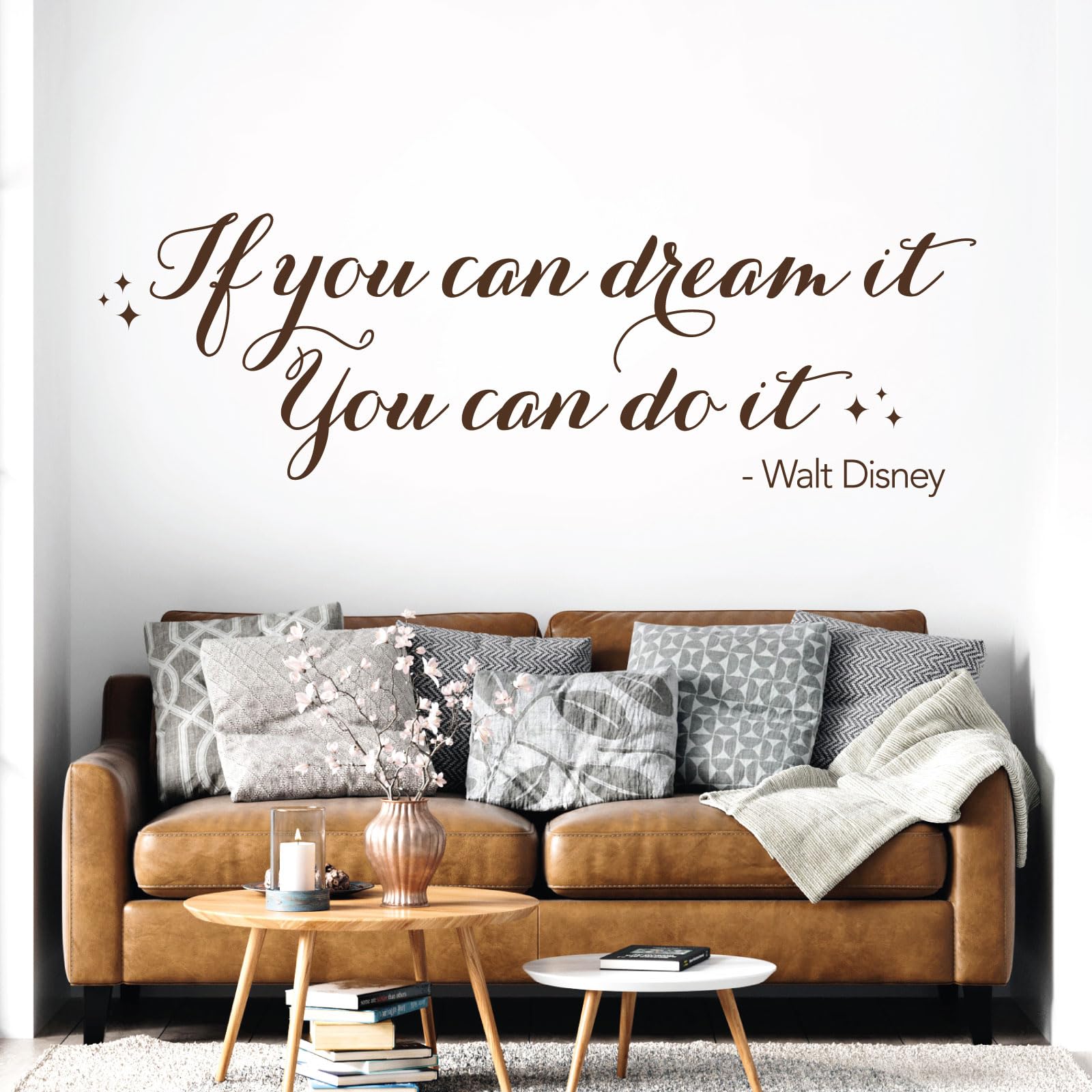 Quote Vinyl Wall Art Decal Sticker - If You can Dream it, You can do it - Walt D Quote [XLarge] [Chocolate]