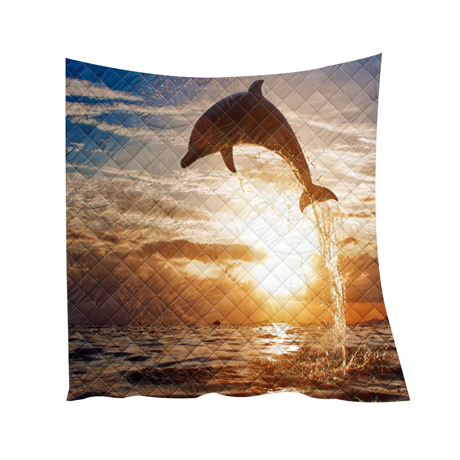 Couvre Lit Couverture de Lit Dauphin 3D Doux pour Chambre Adulte et Enfant