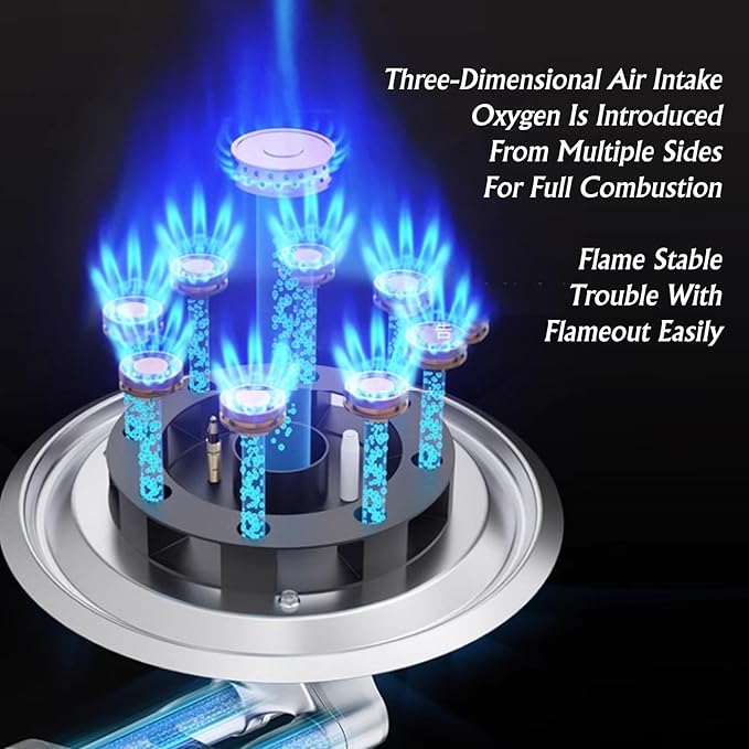 Estufa de Gas 2 Puestos 73 cm Multigas con Vidrio Templado y Protección miniatura 3