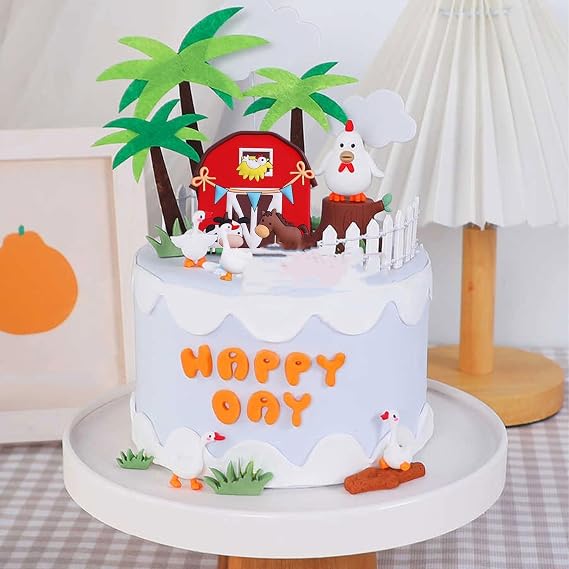 23 PCS Farm Animals Cake Toppers Farm Animals Birthday Party Supplies Farm Animals Birthday Cake Topper for Theme Barnyard Party Supplies