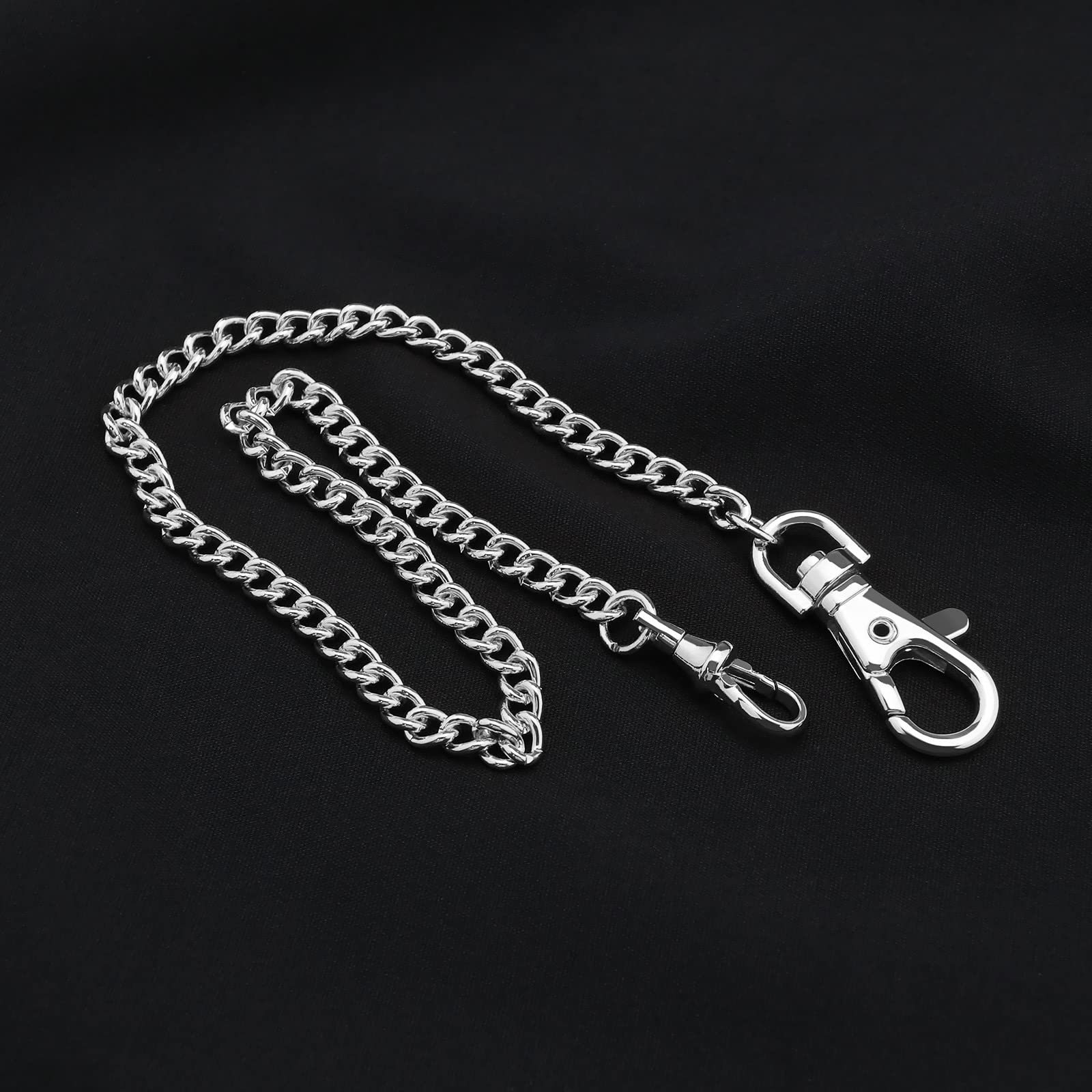 OTOTEC Taschenuhrenkette Weste Kette Albert Uhrenkette mit Karabinerverschluss 14,5 Zoll Klassisch Metallplattiert Taschenuhr Zubehör Silber