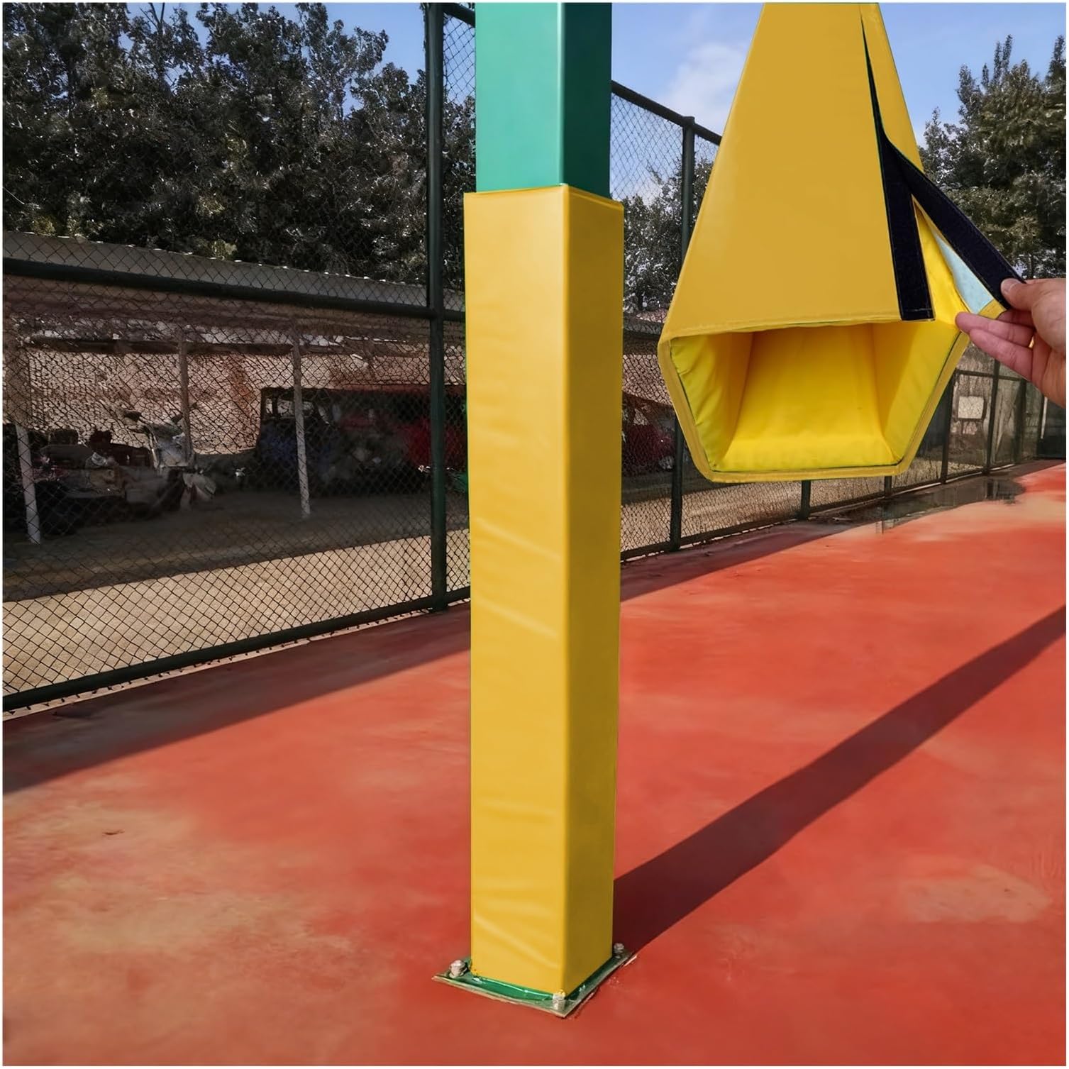 Basketball Post Padding - 4-Sided Cushion for 10x10 cm Square Goal Post - Protective Foam for Court Garage Gym - Enhance Safety & Impact Absorption