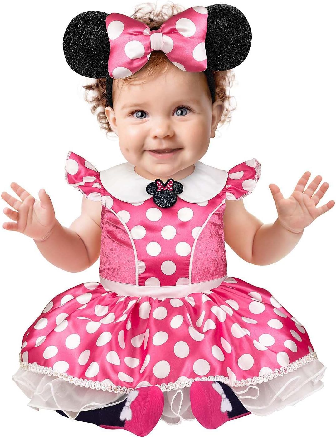 Spirit Halloween Mickey and Friends Baby Pink Minnie Mouse Costume, Officially Licensed, Infant Mouse Halloween Outfit