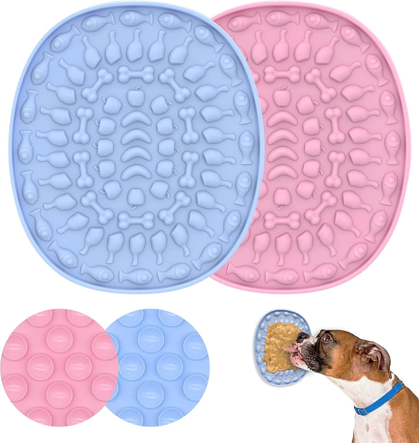 Angelkiss Dog Lick Mat, Pack of 2, Slow Feeder, Licking Mat for Bathing