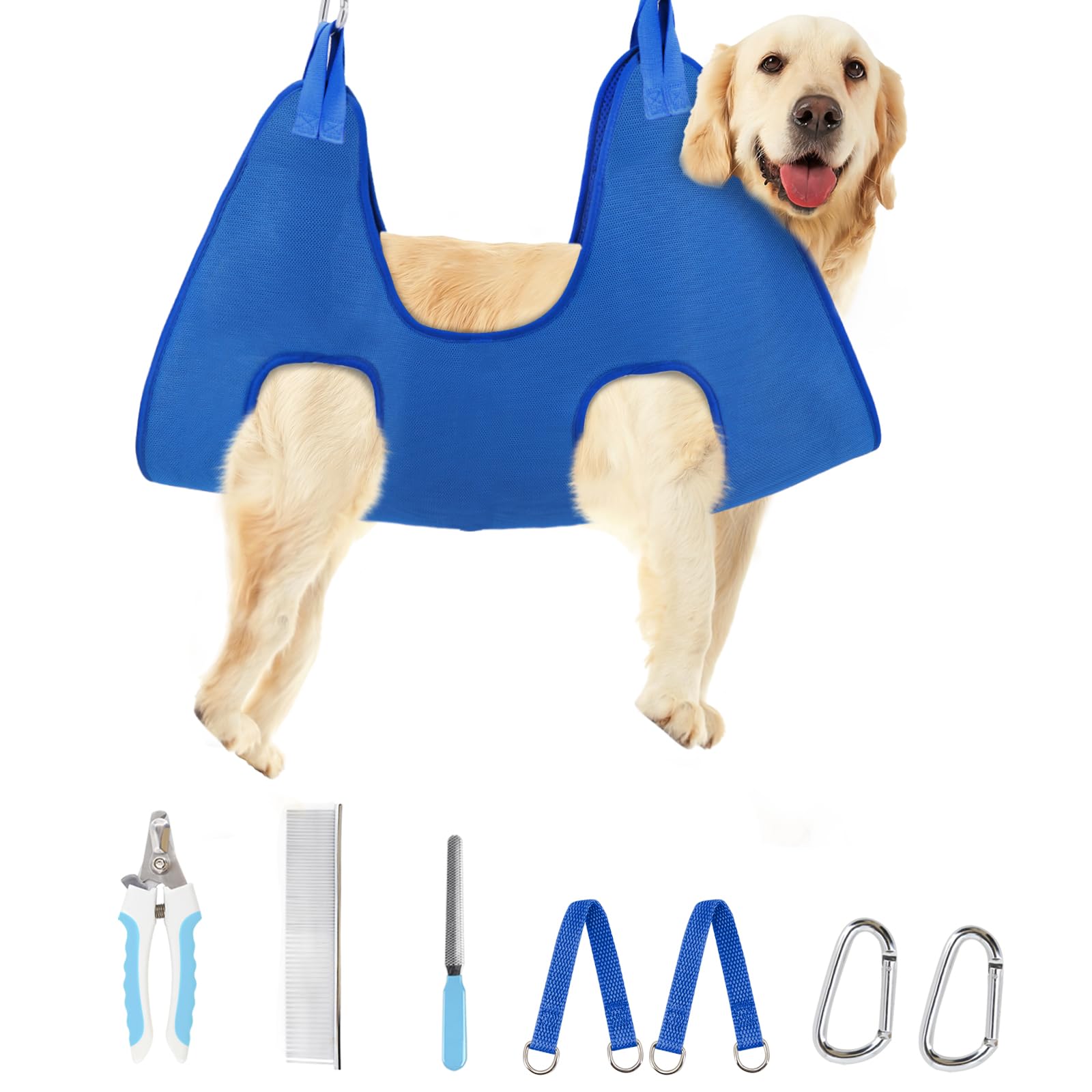 Supet Dog Grooming Hammock Harness for Cats Dogs, Relaxation Pet Grooming Hammock Restraint Dog & Small Animal Leashes Sling for Grooming Grooming Helper for Nail Trimming Clipping