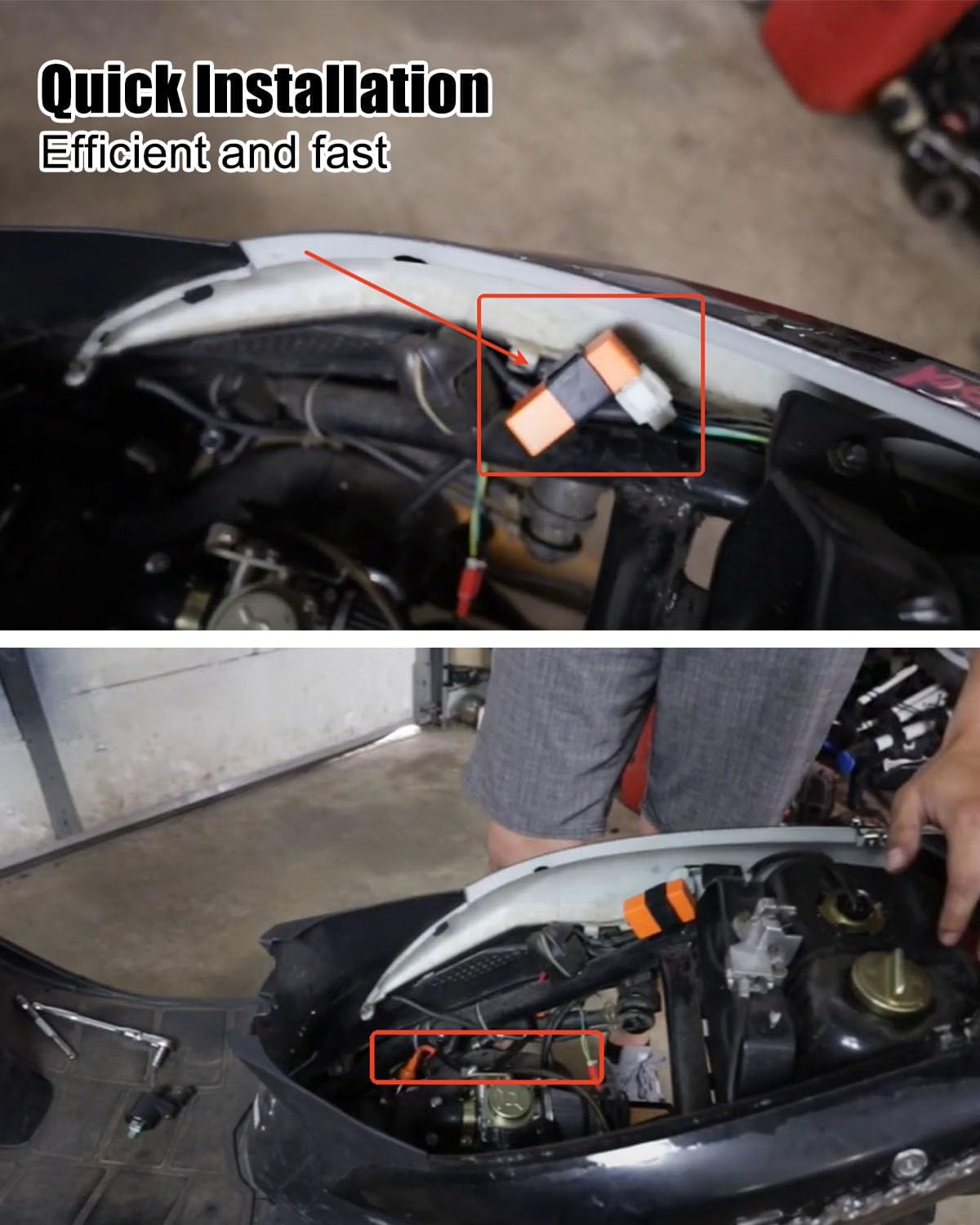 Ignition Coil & Spark Plug & CDI Box Kit Fit for Yamaha Raptor 50 YFM50R YFM50 2004-2008 Replace 5YF-85540-00-00 3KJ-82310-10-00