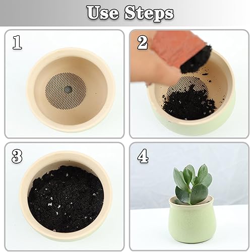 Miniatura 5 de Almohadilla de malla para agujero de maceta, malla de rejilla inferior de maceta de bonsái, 2 pulgadas para plantas de flores suculentas,