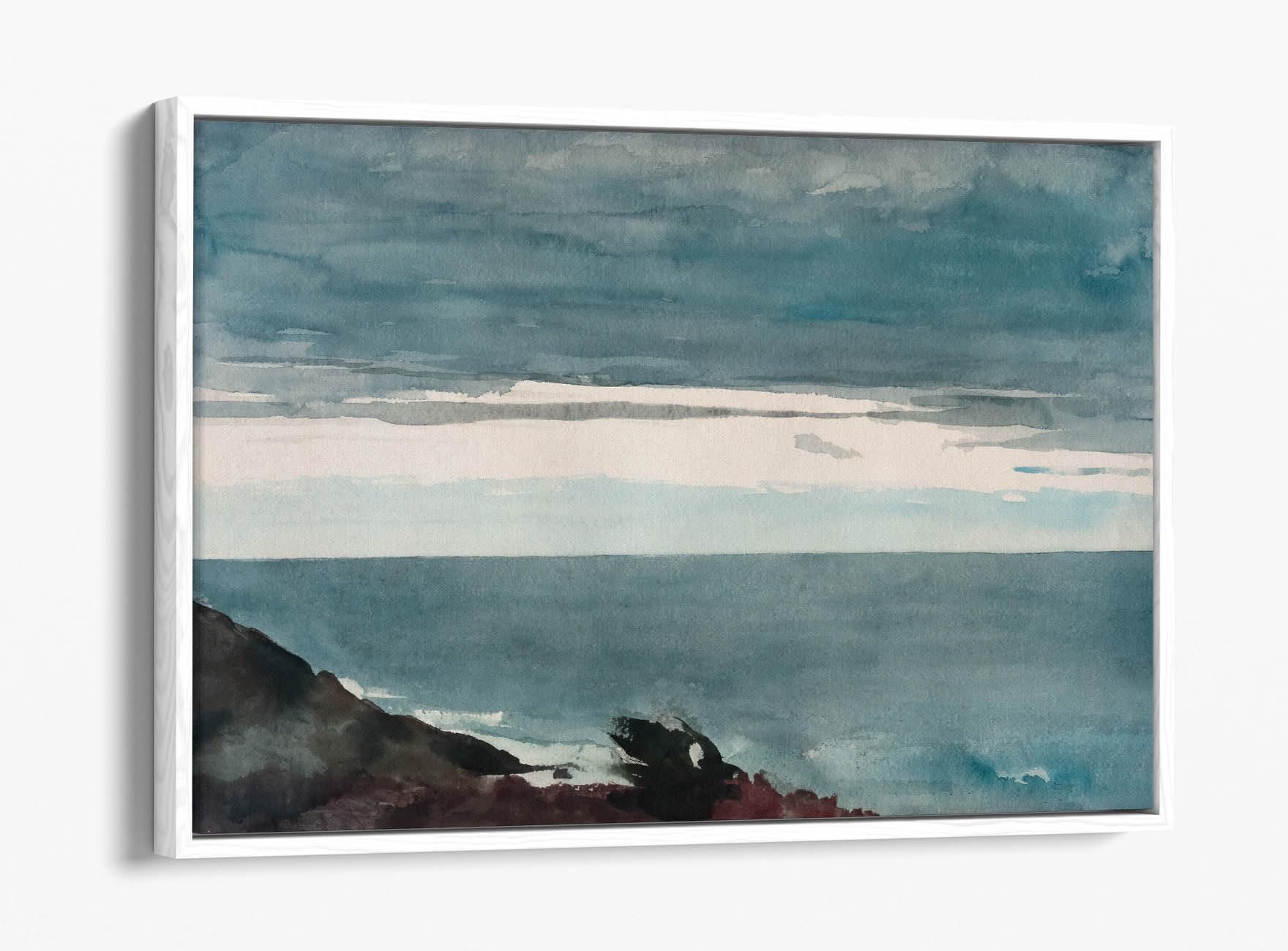Impression Winslow Homer Prouts Neck Evening cadre blanc grand format