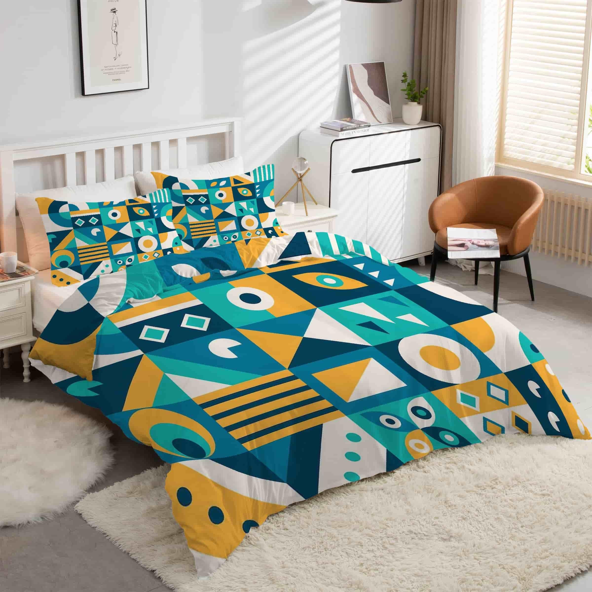 Housse de couette 220x240 microfibres douce avec fermeture éclair pratique pour lit double