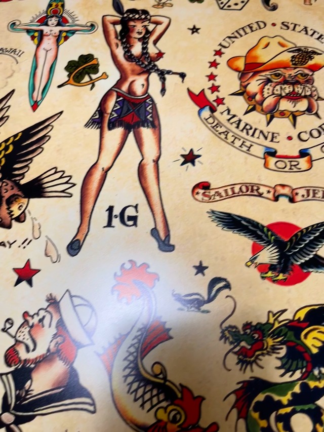 Amazon.com: PosterOffice Sailor Jerry Tattoo Flash (Style B