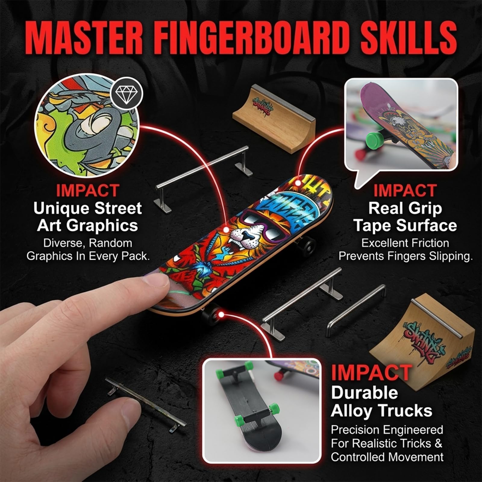 20 Pezzi Mini Skateboard da Dita Modello Casuale Finger Skateboards per Bambini, Giocattolo in Lega, per Giocare o Come Decorazione, per Bambini Compleanno Festa Regalino