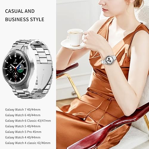 Vista 40 de GOLDTOLUCK No Gap Stainless Steel Band Compatible with Samsung Galaxy Watch 8 7 6 5 4 Classic FE Pro Ultra 40mm 44mm 46mm 43mm 47mm 45mm 42mm