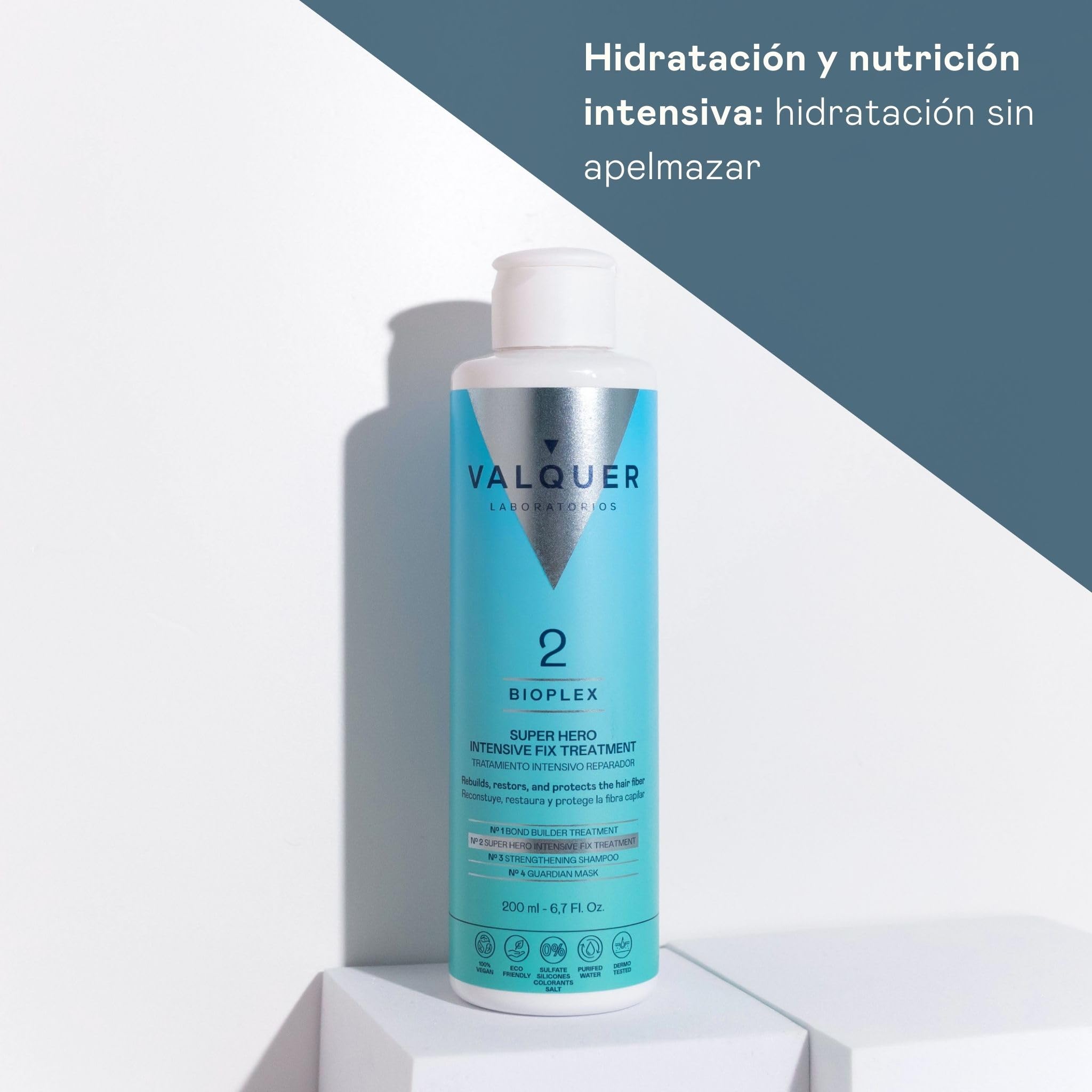 Valquer Bioplex No2 | Tratamiento Capilar Reparador Intensivo | 200 ml | Restaura y Revitaliza y Protege el Cabello Dañado, Seco y Teñido | Vegano
