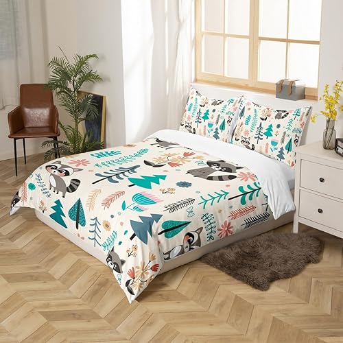 Vista 141 de Funda de edredón de zorro individual, funda de edredón de zorro de dibujos animados, búho de zorro bosque, juego de ropa de cama para niños, Multi 07