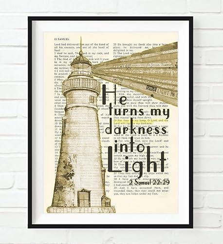 Miniatura 4 de Vintage Christian Bible Verse Page Art Prints, Set of 6, Unframed, Hebrews 1314, 2 Samuel 2229, Proverbs 1624, Psalm 4610, Psalm 119105, Matthew