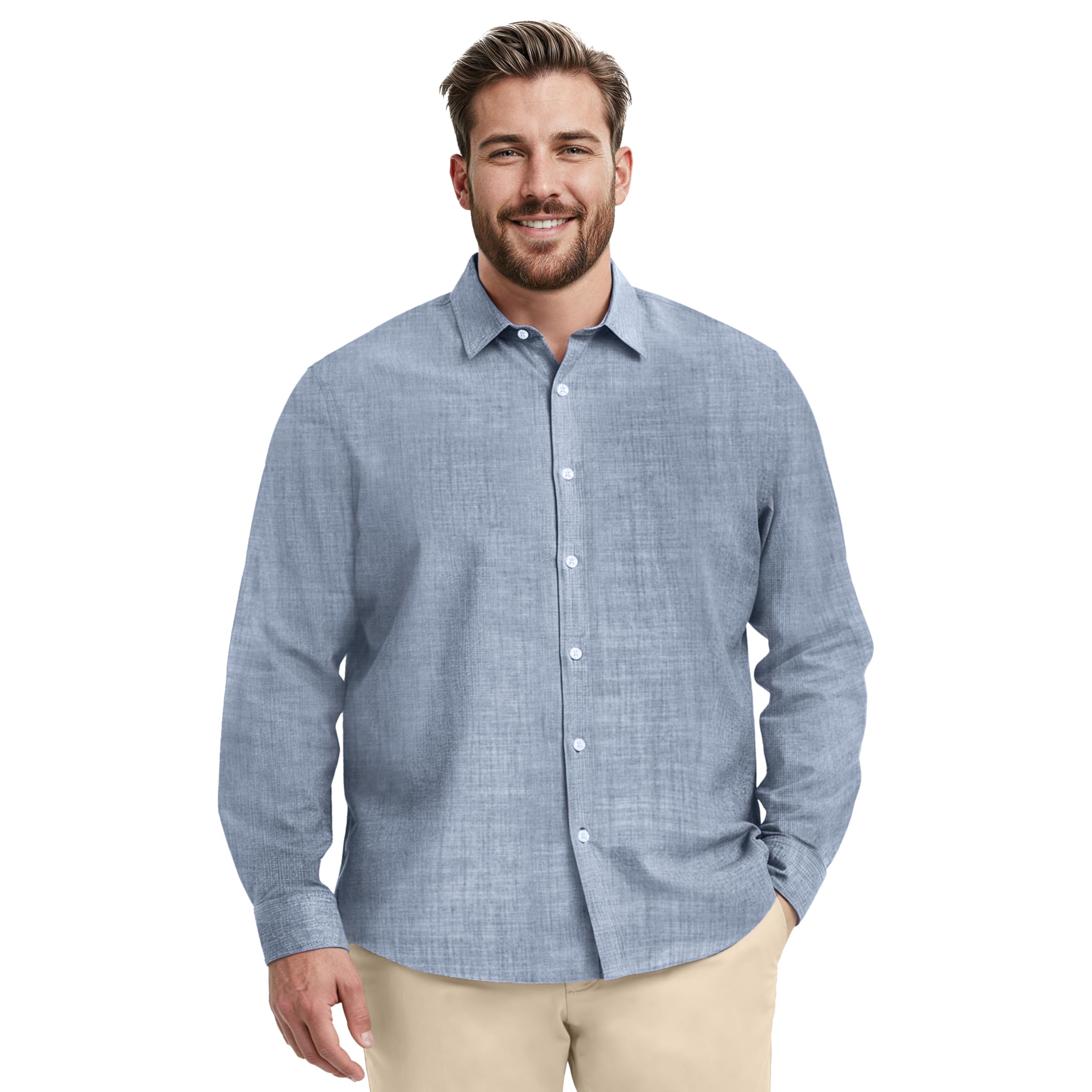 Izod Men's Big & Tall Luxury Classics Long Sleeve Button Down Shirt