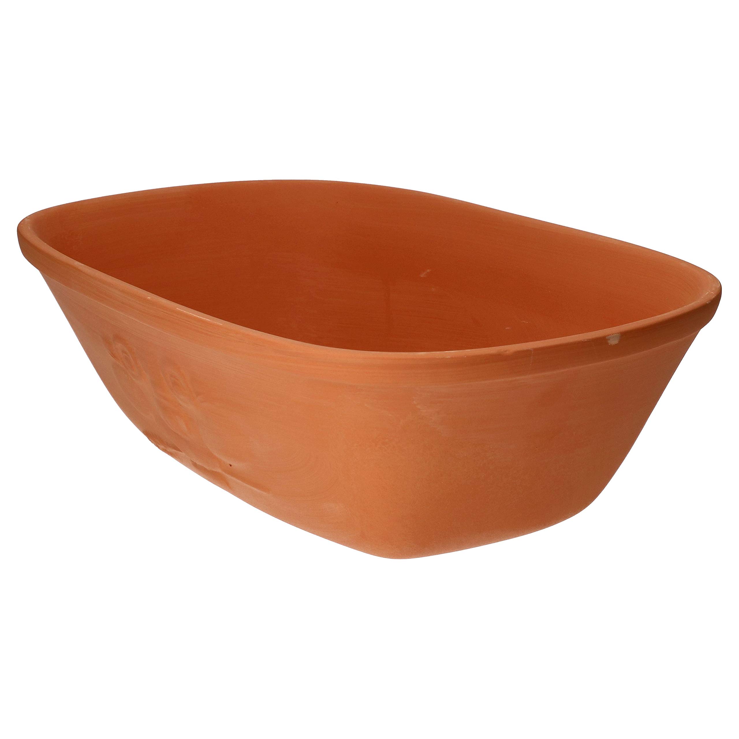 MamboCat Terrakotta-Topf Berti zur Brot-Aufbewahrung I 100% Natur Ton-Behälter mit Deckel hält Toast & Brötchen länger frisch I Ton Brotbox großer Keramik-Brotkasten unglasiert 16,5X 24,3X 36cm