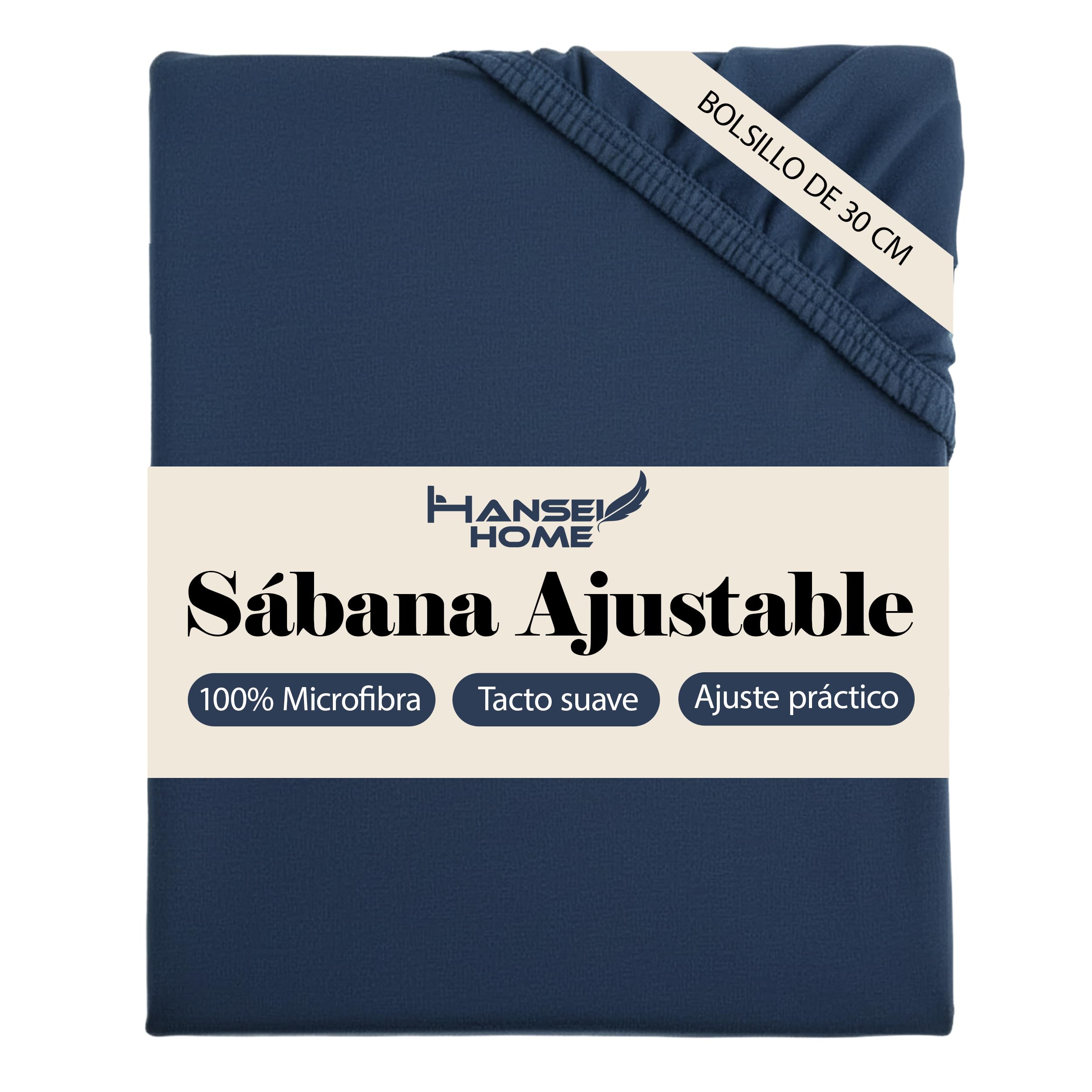 H HANSEL HOME Sábana Bajera Ajustable, Microfibra Transpirable y Suave, Altura 30 cm, Elástico 360° - Sábana Bajera 180x190/200cm – Blanco — view 17
