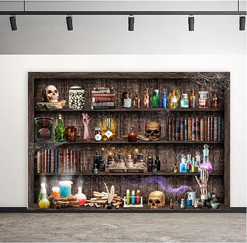 Miniatura 2 de Telón de fondo de fotografía de laboratorio de científico loco con retrato de Halloween, cráneo, boticario, bruja, cocina, fiesta de cumpleaños,