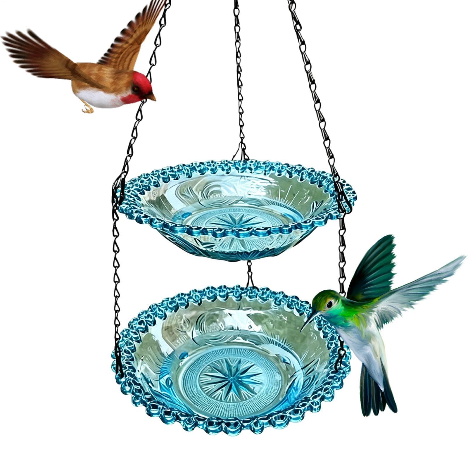 Baño y comedero para pájaros, comedero de agua para colibríes, para jardín, patio, balcón, porche, observadores de aves, amantes de la naturaleza