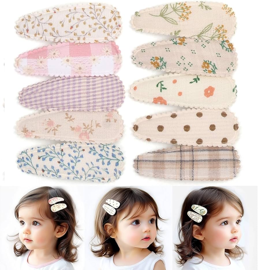 Amazon.co.jp: BIANHUAN 赤ちゃん ヘアピン 布地 ベビー パッチンどめ