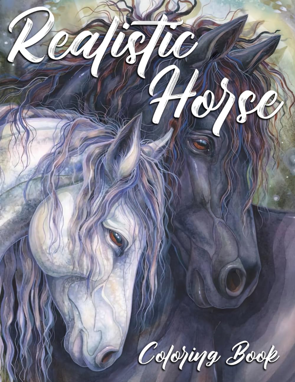 Realistic Horse Coloring Book: Wild Horse Kingdom Coloring pages with Elegant Equestrian Illustrations and Intricate Purebred Designs for Teens and Adults seeking Creative Stress Relief