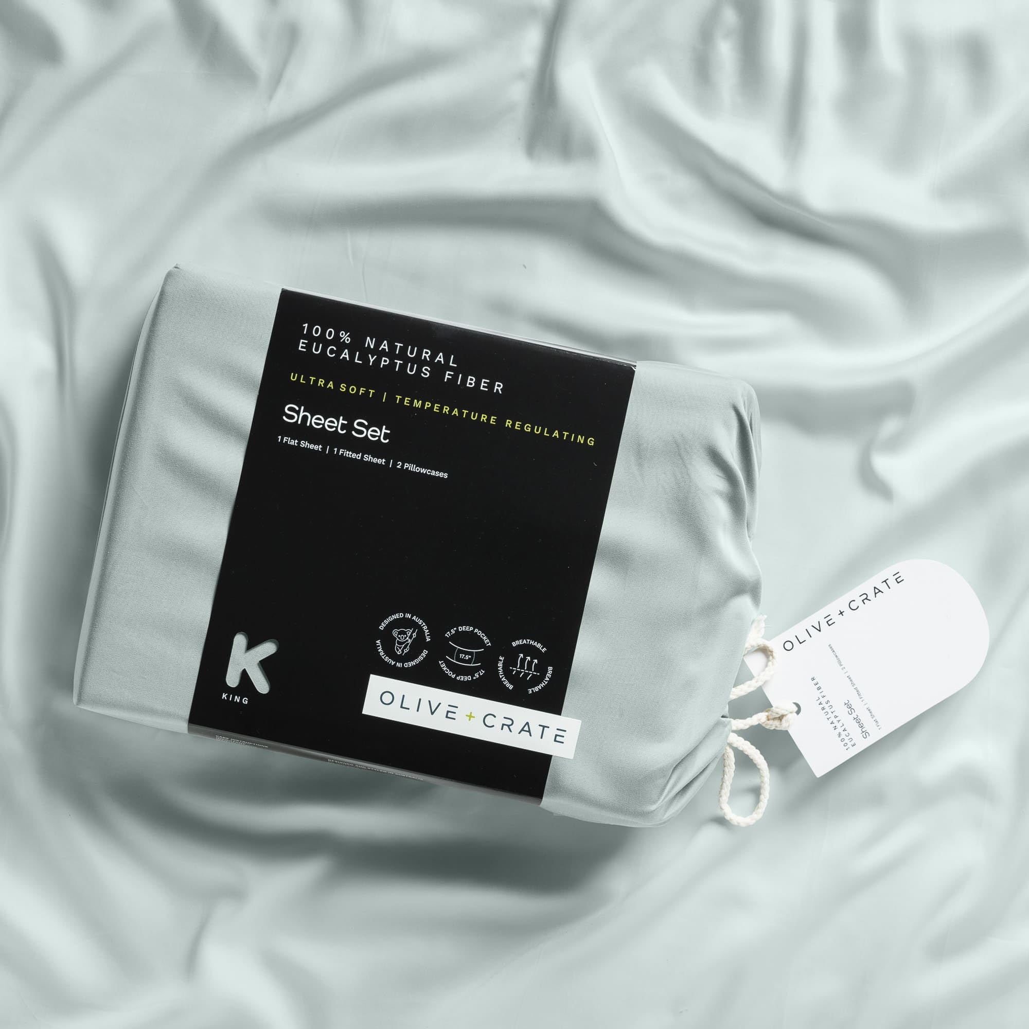 Olive + Crate Tencel Lyocell Eucalyptus Queen Size Sheet Set - Cooling Tencel Sheets for Hot Sleepers with 18 Inch Deep Pocket Fit - Ivory 4-Piece Set: Eucalyptus Queen