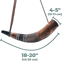 Vista 8 de Norse Tradesman Cuerno de guerra vikingo: trompeta de batalla de cuerno de soplado de 18 pulgadas hecha de auténtico cuerno de buey premium, una