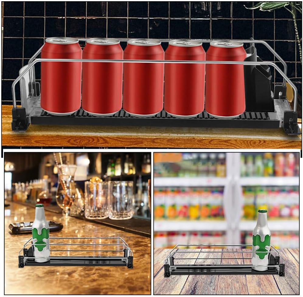 Gatuida Fridge Soda Can Dispenser Automatic Pusher Easy Install Mini Soda Can Organizer