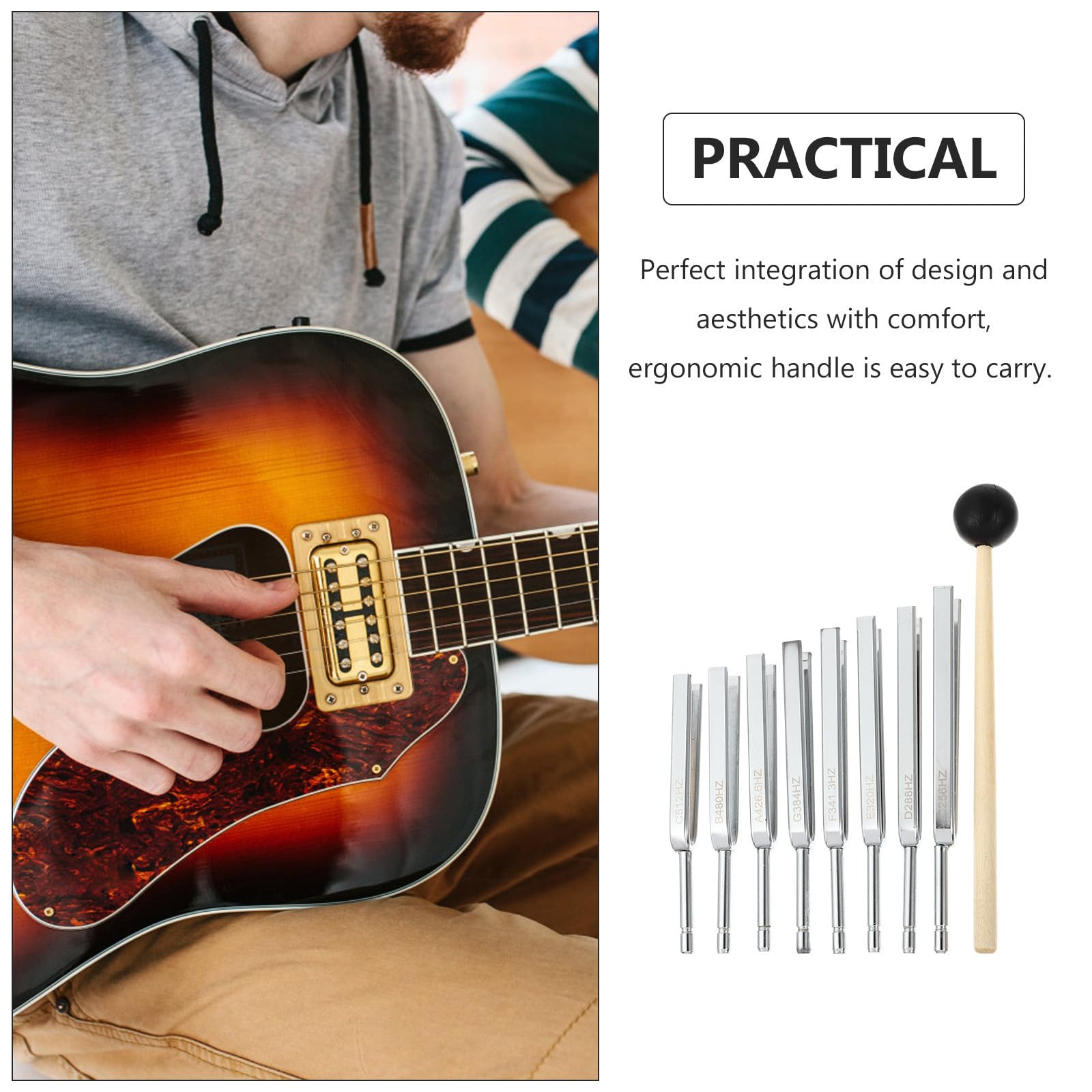 IMIKEYA Professionelle Stimmgabel aus Aluminium für Bratsche und Violine Robust Rostfrei Einfach zu Bedienen für Musikunterricht und Instrumentenstimmung