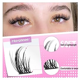 Natural Lash Clusters Spiky Eyelash Extensions Wispy Individual Lashes Manga Eyelash Individuals 120 Pcs CC-Curly Cluster Eyelash Extensions 10-16MM Mixed DIY Lash Extensions by Mavphnee