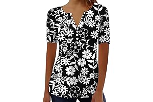 Summer Tops Women 2024 Floral Print Loose Blouse